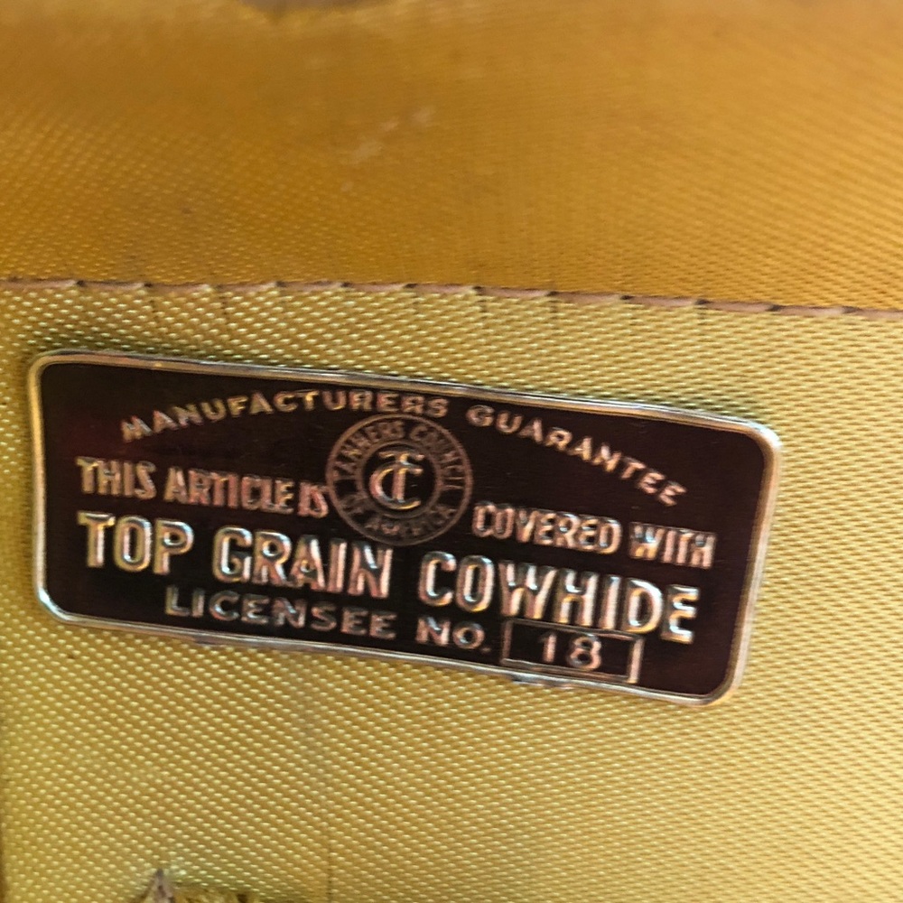 Vintage Hard Shell Leather Suitcase (#2) - Picture 4 of 12